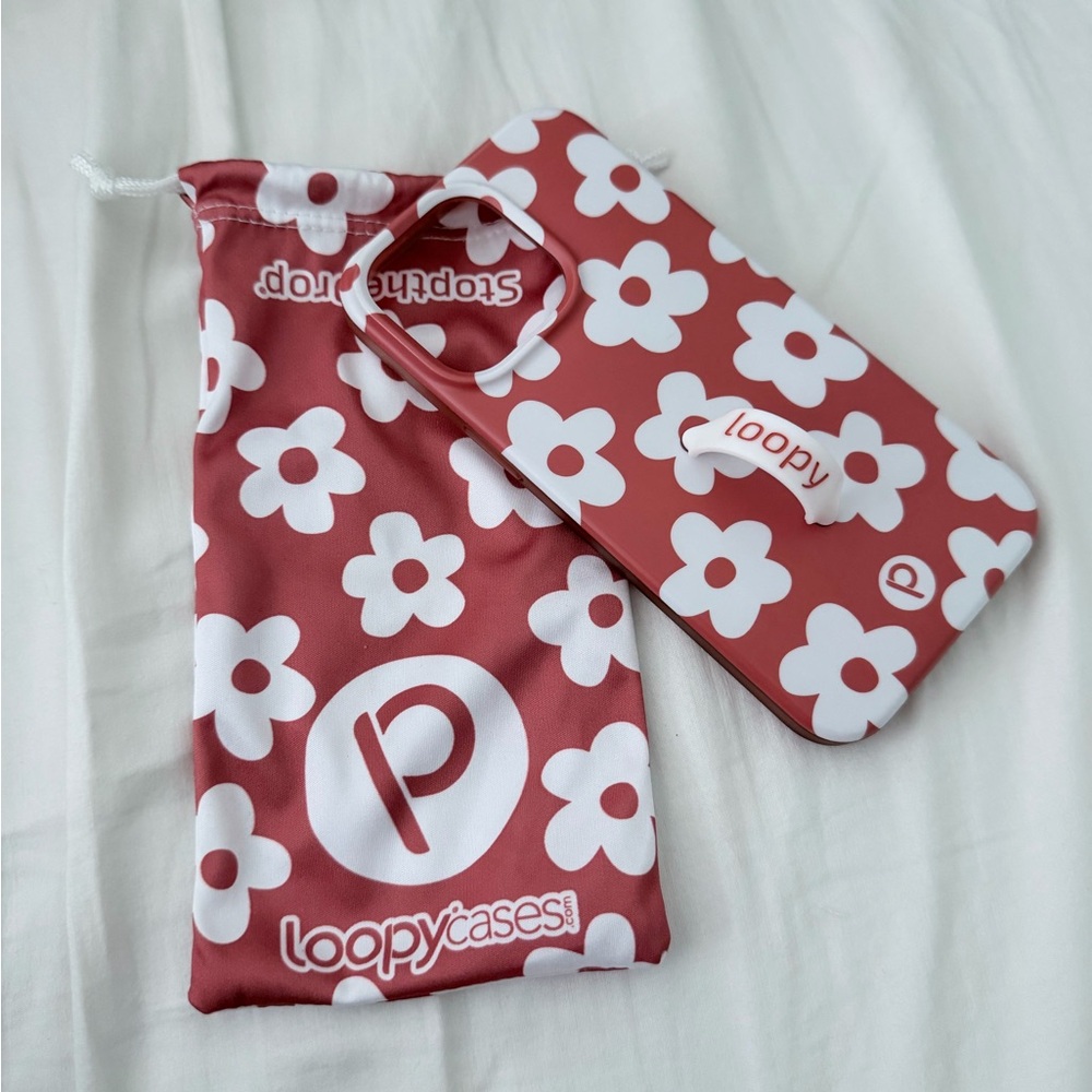 Loopy Case Red and White Floral Phone Case